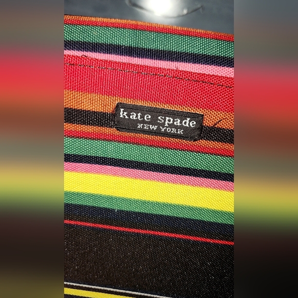 ✨️Vintage Kate Spade Vibrant Striped Shoulder Bag ❤️💛🧡🩷💚🖤 - Picture 2 of 7